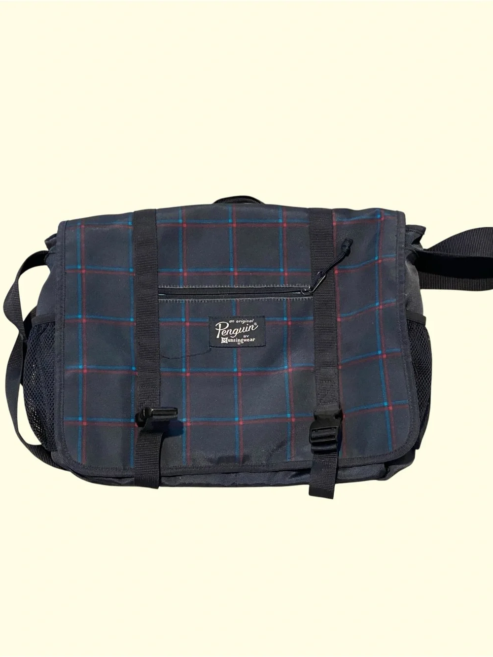 Pre Owned MENS Navy Blue Messenger Bag Travel Bag PENGUIN BRAND